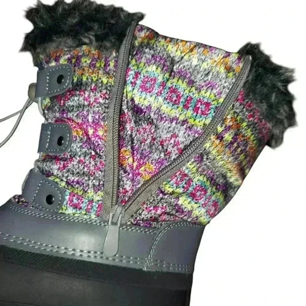 Like New Kids Waterproof Faux Fur Lined Snow Winter Boot